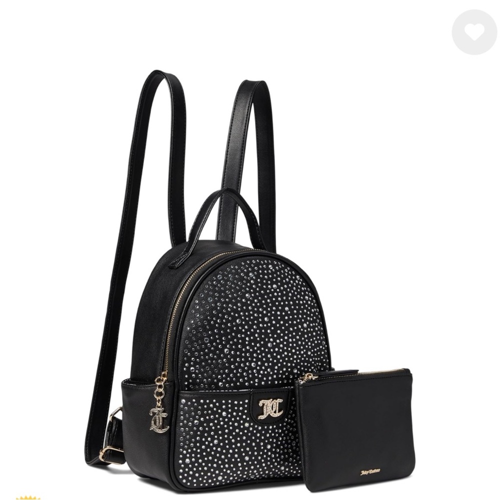 NWT Juicy Couture Black Rhinestone Dazzle Backpack & Wristlet Y2K